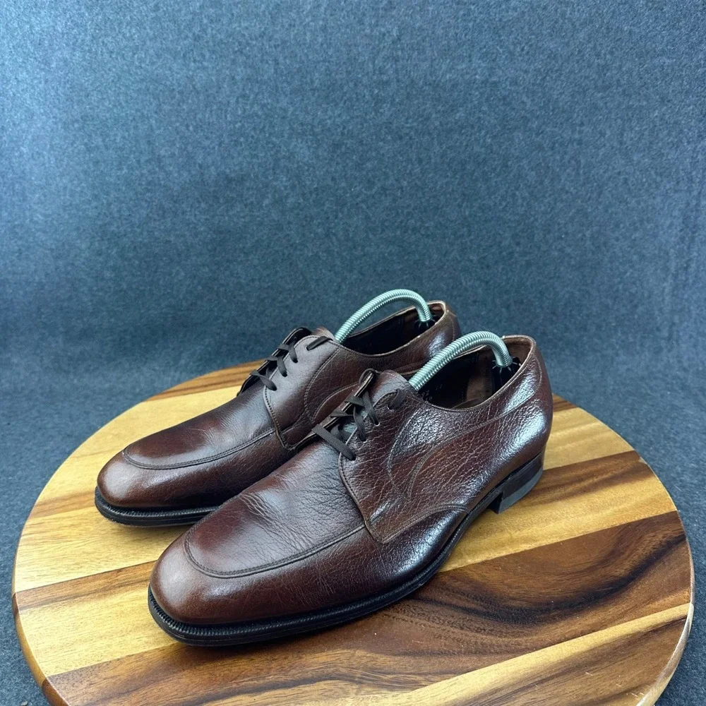 Florsheim 31884 Vtg 70s Men's Brown Leather Blucher Apron Toe Dress Shoe Sz 11D
